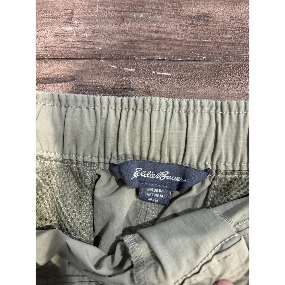 Eddie‎ Bauer Sport Swim Trunks Shorts Mens Medium Belted  Beige Cargo